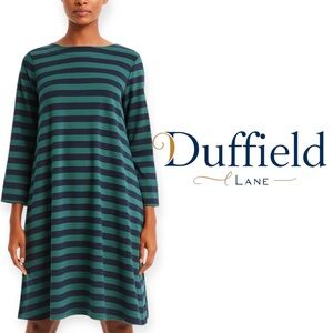 Duffield Lane navy blue and hunter green Stripe A Line Davis Dress Size XL